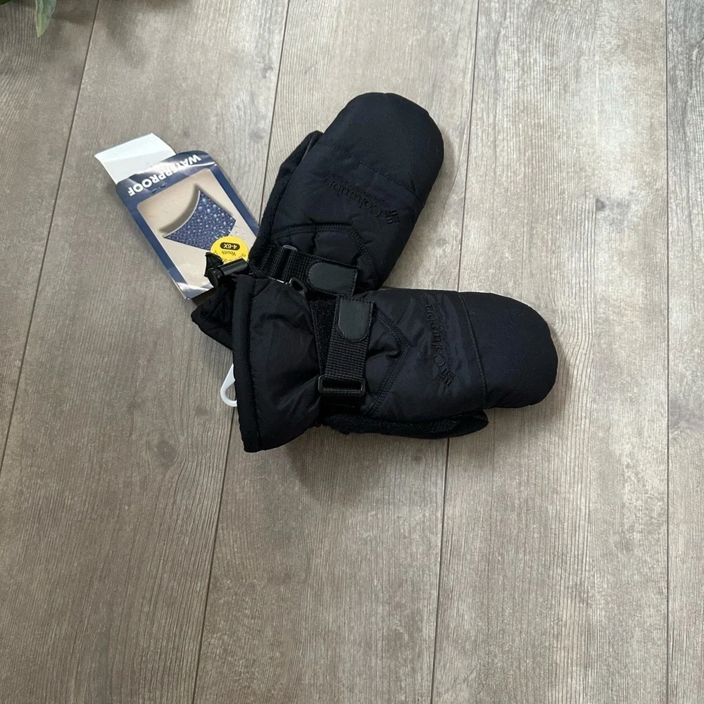 New Y2K Columbia Black Waterproof Youth XS Black Chippewa Mittens Snow Gloves